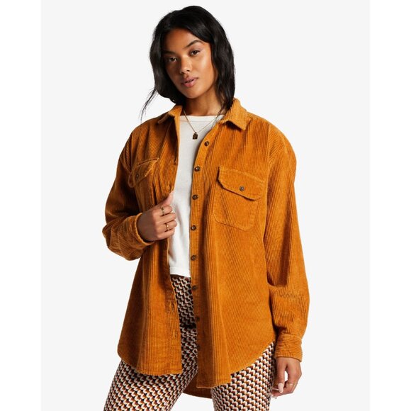 Billabong Tops - Billabong Women's‎ So Stoked Woven Shirt In Cider - Size Small